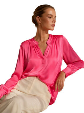 Zadig & Voltaire Tink Satin Blouse Pink | Size M | Luxury French Designer